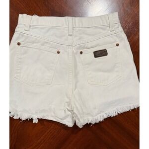 Vintage wrangler high waist white denim cutoff women's shorts size 5/6‎